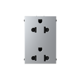 N2338 PL Socket outlet EU/US 2P+E Silver - Zenit