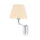 ETERNA CHROME WALL LAMP E27 15W BEIGE LAMPSHADE