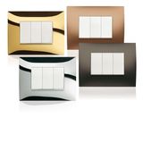 Self supporting frame, 2 modules, WHITE RAL9016 2 gang White - Chiara