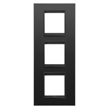 LUX INTERNATIONAL PLATE - IN METAL - 2+2+2 MODULES VERTICAL - MONOCHROME SATIN BLACK - CHORUSMART