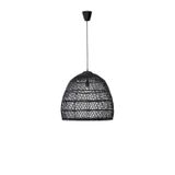 Black Rattan  Black Fabric Wire & Base  LED E27 1x12 Watt 230 Volt  IP20 Bulb Excluded   D: 53 H1: 49 H2: 250 cm Adjustable height