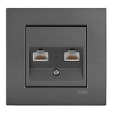 Novella-Trenda Dark Grey Data+Numerical Phone Socket (CAT6+CAT3)