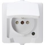 NAUTIC Aufputz-Feuchtraum Mitten-Schutzkontakt-Steckdose mit Klappdeckel, Farbe: arktisweiß