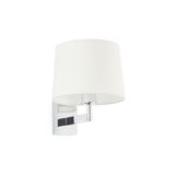 ARTIS CHROME WALL LAMP WHITE LAMPSHADE