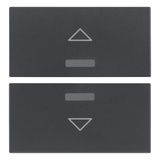 Two half-buttons 2M arrow symbol grey