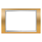 LUX PLATE - BRITISH STANDARD - METALLISED TECHNOPOLYMER - 2 GANGS - GOLD - CHORUSMART