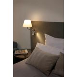 ETERNA Left chrome/beige table lamp with reader