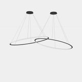 Pendant Circular Outward 2 Rings ø2000 Horitzontal LED 516 LED warm-white 3000K DALI-2 Black 19486lm