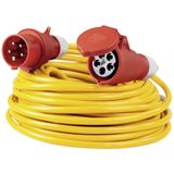 CEE extension 32A, 25m K35 AT-N07 V3V3-F 5G6 400V/32A with CEE plug and CEE coupling 400V / 32A / 5-pin