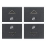 Four half-buttons 1M arrow symbol grey