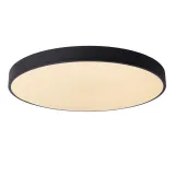 Lucide UNAR - Flush ceiling light - Ø 60 cm - LED Dim. - 1x60W 2700K - 3 StepDim - Black