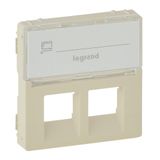 Cover plate Valena Life -double RJ45/RJ45+RJ11 socket -with label holder -ivory