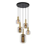 Lucide JOANET - Pendant light - Ø 66 cm - 5xE27 - Smoke Grey