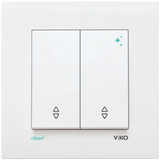 Karre Clean White Two Gang Switch-Two Way Switch