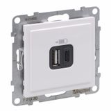 2XUSB SOCKET TYPE A+C WHITE