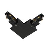 L-connector, for S-TRACK 3-phase mounting track, earth electrode right, black, DALI