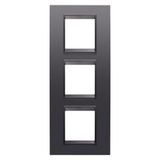 LUX INTERNATIONAL PLATE - IN PAINTED TECHNOPOLYMER - 2+2+2 MODULES VERTICAL - SLATE ABSOLUTE - INNER FRAME MATT SLATE - CHORUSMART