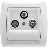 Carmen White Sat Socket Trans (Sat-TV-Rd) (13dB)