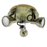 Heli 3-Light 21cm Flush Light Brass