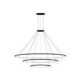 Pendant Circular Outward 3 Rings (ø2000 ø1200 ø600) LED 223.5W 9011lm 2400K Black