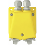 Flanged socket, IP67, yellow