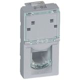 Telephone socket Mosaic - RJ11 - 4 contacts - 1 module - alu