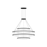 Pendant Circular Outward 4 Rings (ø1200 ø2000 ø2000 ø1200) LED 336.6W 16104lm 2700K Black