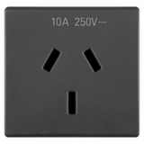 AUSTRALIAN STANDARD SOCKET-OUTLET 250V ac - 2P+E 10A - FLAT PLUG - 2 MODULES - SYSTEM BLACK