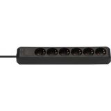 Eco-Line extension socket 6-way black 1,5m H05VV-F 3G1,5