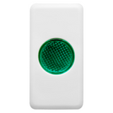 SINGLE INDICATOR LAMP - 12/24/250V - GREEN - 1 MODULE - SYSTEM WHITE