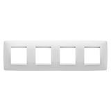 ONE INTERNATIONAL PLATE - IN PAINTED TECHNOPOLYMER - 2+2+2+2 MODULES HORIZONTAL - SATIN WHITE - CHORUSMART