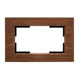 Karre Plus Accessory Wooden - Walnut Tree Two Gang Flush Mounted Frame