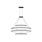 Pendant Circular Inward 4 Rings (ø600 ø1200 ø1200 ø600) LED 206.3W 7864lm 3000K Black