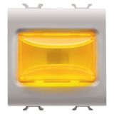 PROTRUDING INDICATOR LAMP - 12V ac/dc / 230V ac 50/60 Hz - AMBER - 2 MODULES - NATURAL SATIN BEIGE - CHORUSMART