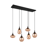 Lumina pendant 6-pc E14 matt black/amber