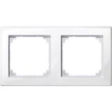 M-SMART frame, 2-gang, polar white, glossy