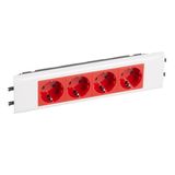 PRISE SPEC. DLP SUPPORT COUV 65 INTEGRE SCHUKO 4X2P+T DETROMPEE  BORNES AUTO