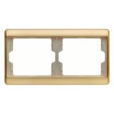 Frame 2gang horizontal Arsys gold, metal