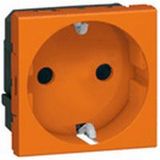 Socket outlet Mosaic - German std - 2P+E auto term - 2 mod -orange antimicrobial