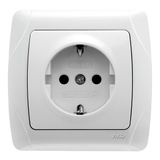 Carmen White Earthed Socket