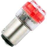 Ba15d 8x Single LED T18x45 24V AC/DC Red 30Khrs