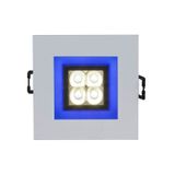 FIALE 4LED 4X1W 30deg 230V SQUARE CW LED SPOT BLUE FRAME