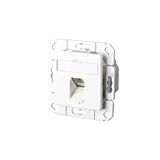 E-DAT C6A 1 port flush mounted trunking installation pure white