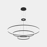 Pendant Circular Downward 3 Rings (ø3000 ø2000 ø1200) LED 326.4W 11836lm 2400K Black