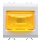 PROTRUDING INDICATOR LAMP - 12V ac/dc / 230V ac 50/60 Hz - AMBER - 2 MODULES - GLOSSY WHITE - CHORUSMART