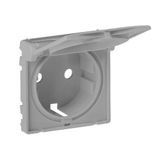 Cover plate Valena Life - 2P+E socket - German standard - with flap - aluminium