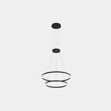 Pendant Circular Downward 2 Rings (ø900 ø600) LED 77.3W 2311lm 2400K Black