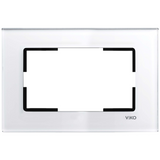 Novella Accessory Metallic White Two Gang Flush Mounted Frame