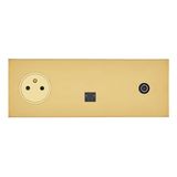 Art d'Arnould universe Epure 2P+E power socket, RJ45 socket and television socket - mirror gold