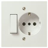 1P 10AX 1-way switch+P30 outlet white